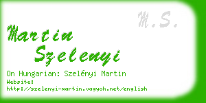 martin szelenyi business card