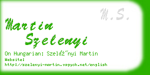 martin szelenyi business card